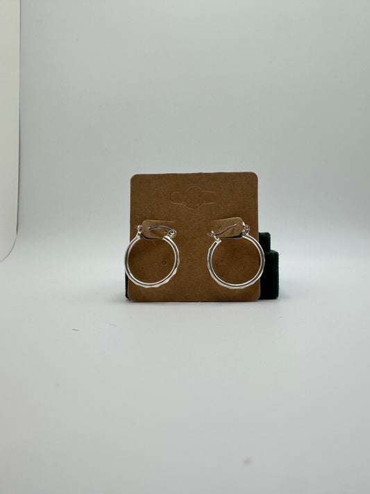 .925 Sterling Silver Simple Wavy Hoop Earrings