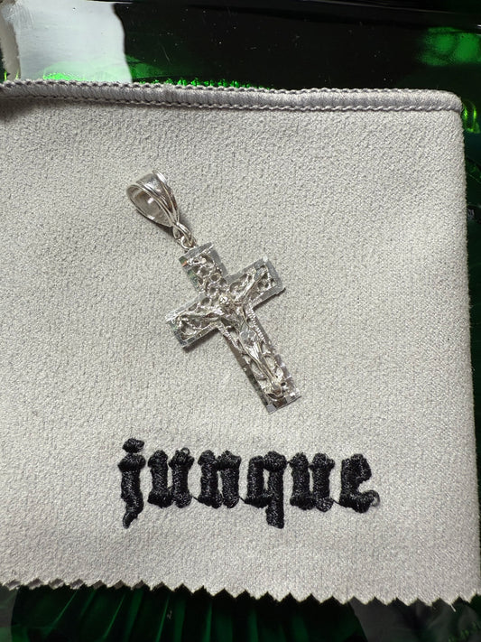 .925 Sterling silver lace cross pendant