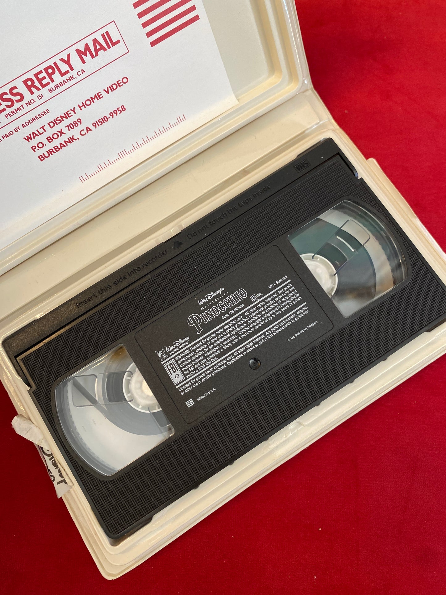 Disney Pinocchio VHS Movie