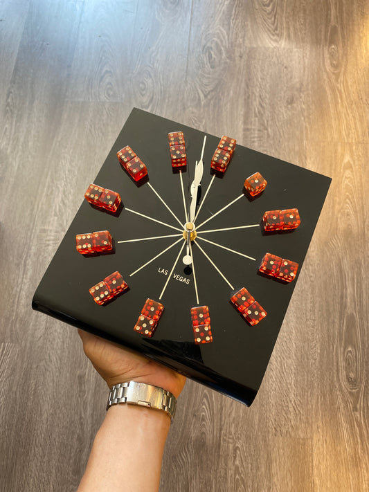 Vintage Las Vegas Red Dice Wall Clock