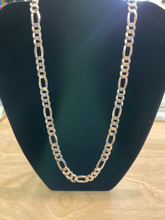 .925 Sterling silver figaro chain 13”