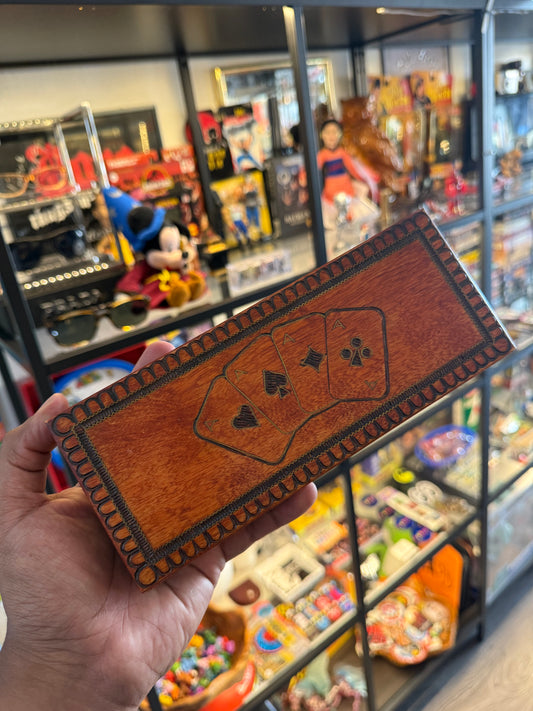 Poker 4 aces wooden jewelry box
