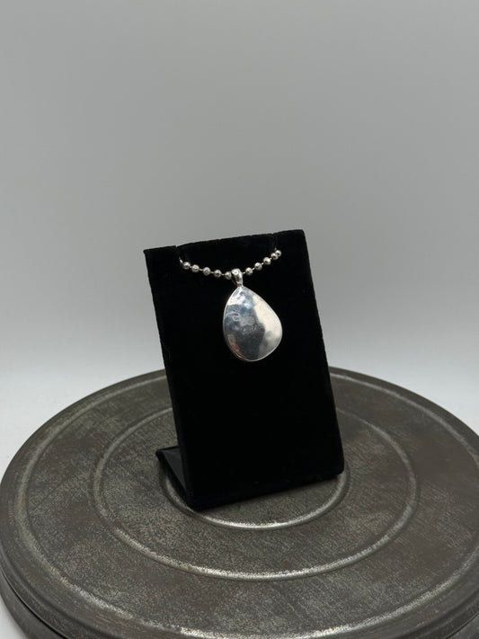 .925 Sterling Silver Teardrop Locket Pendant – Smooth Polished Design