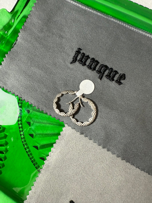 .925 Sterling silver crinkle cut hoop earrings