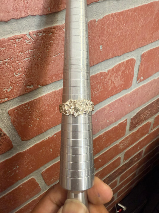 .925 Sterling silver nugget ring sz. 12