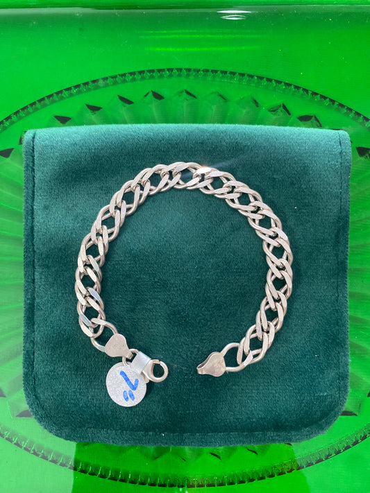 .925 Sterling Silver Cuban Weave Bracelet 7”