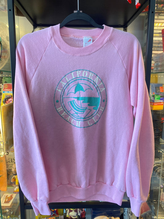 Vintage California Beach Club Crewneck Pink Sz Large