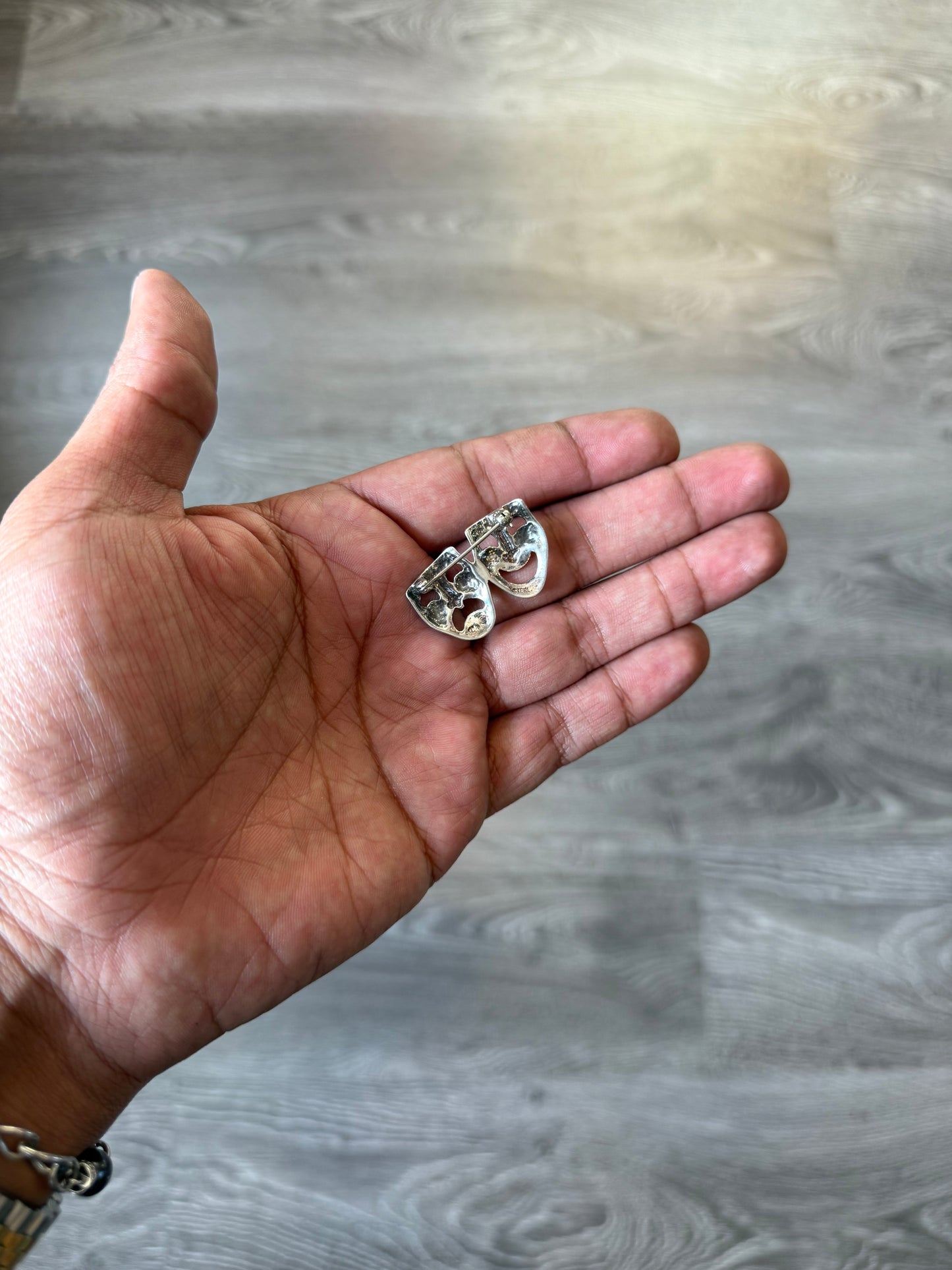 .925 Sterling silver pendant smile m now cry later broach