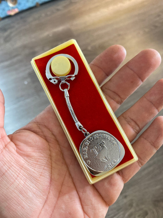 Vintage Novelty Silver Tone Aries Zodiac Keychain