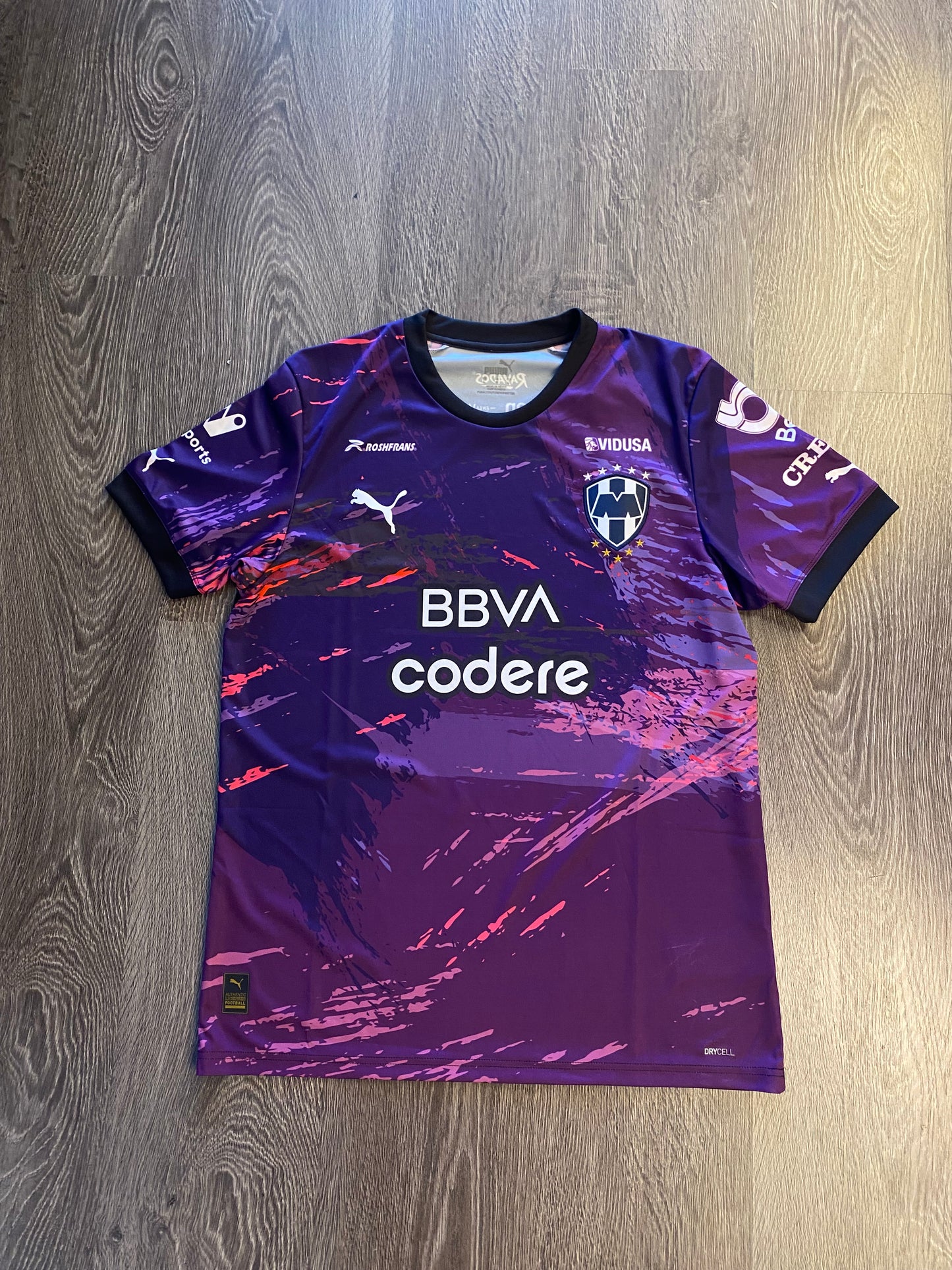 Puma Monterrey Rayados Purple Soccer Jersey Sz Large
