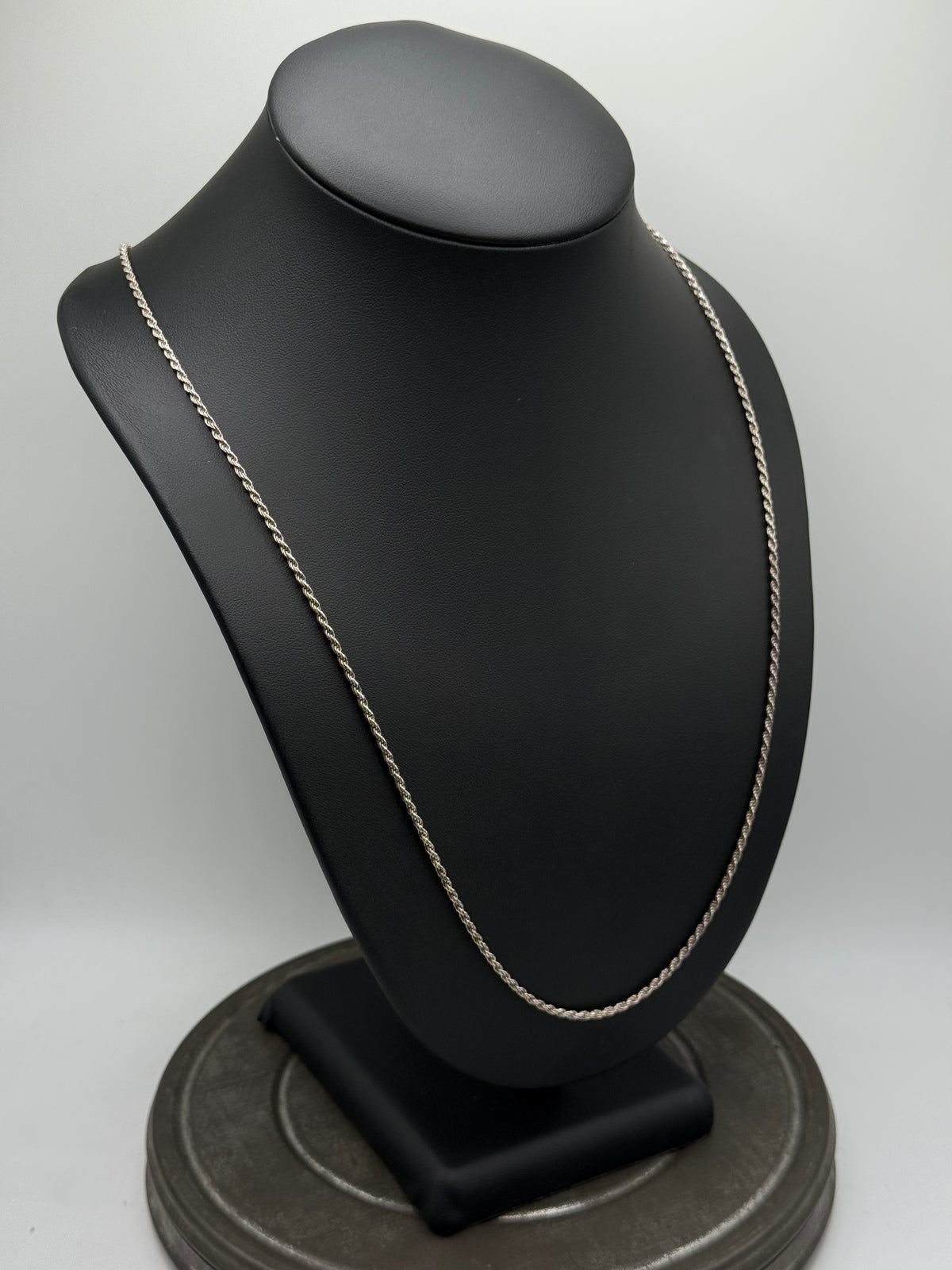 .925 Sterling Silver Rope Chain Necklace – 26”
