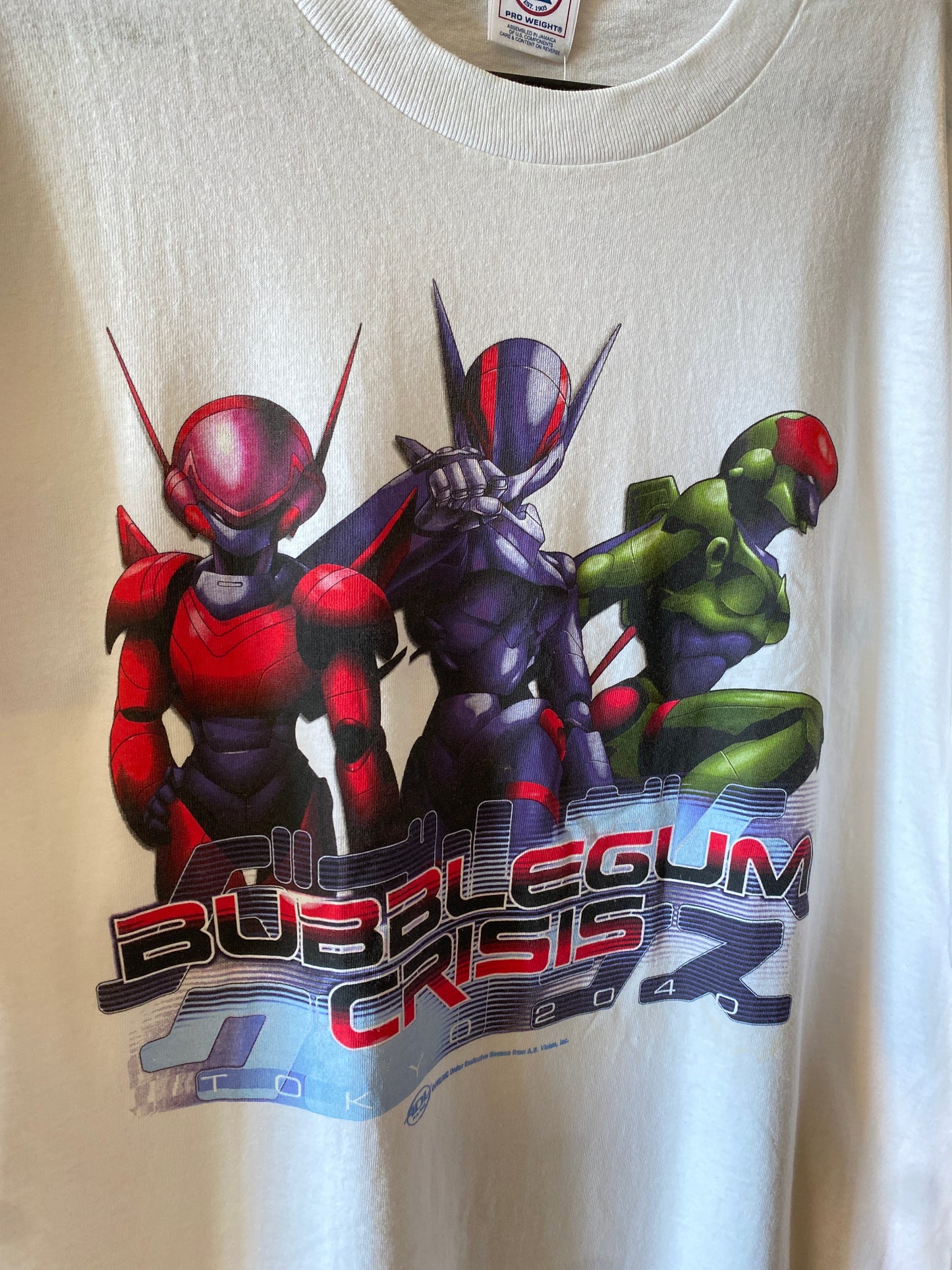 Vintage Y2K Bubblegum Crisis Tokyo 2040 Video Game Anime T-Shirt White Sz XL