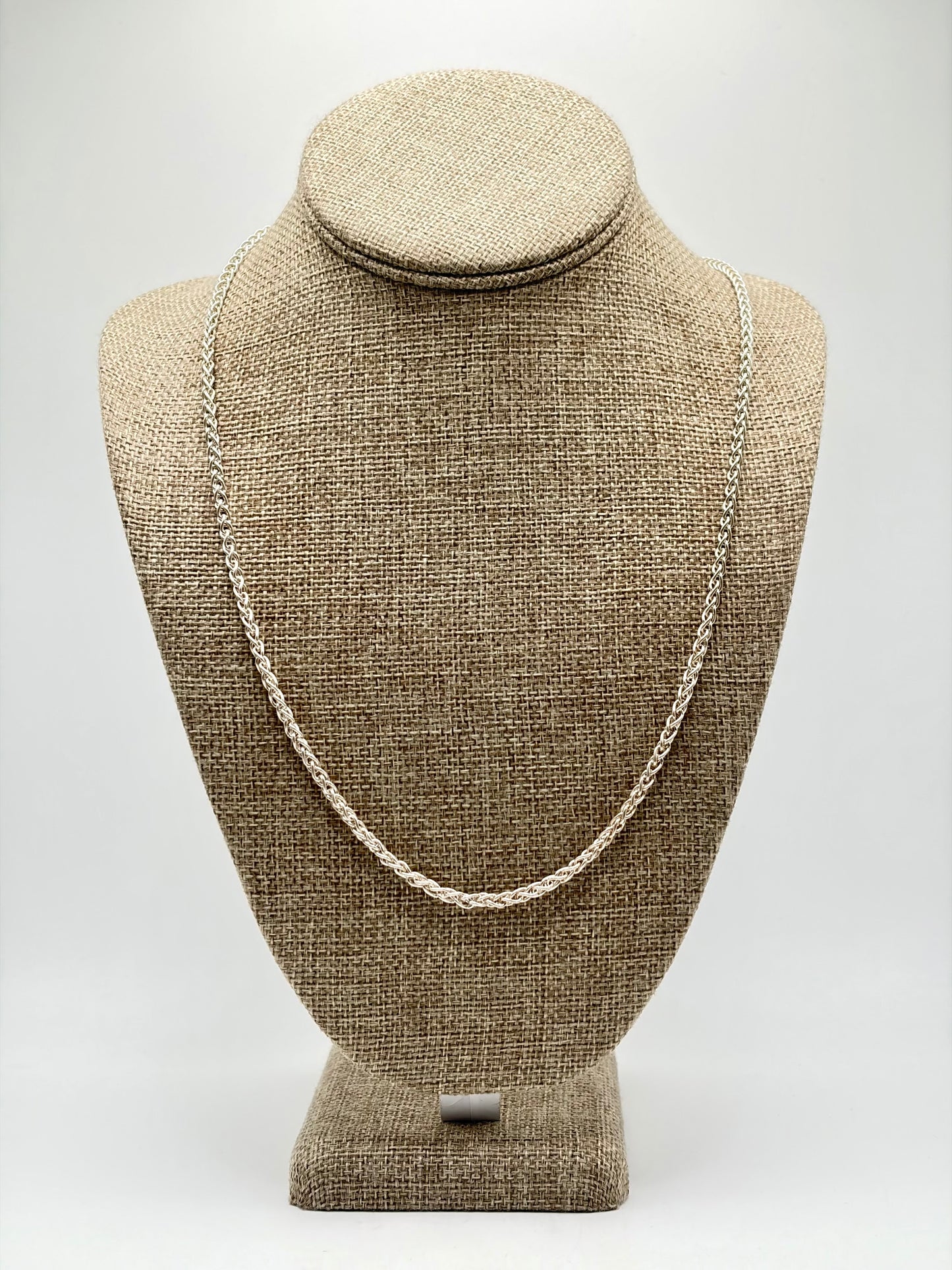 .925 Sterling Silver Rope Chain Necklace 24”