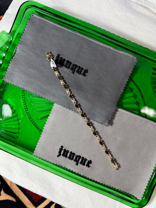 .925 Sterling Silver sapphire CZ gemstone bracelet 7.5”