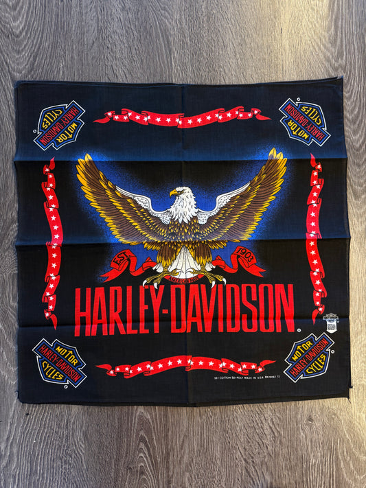 Vintage Harley-Davidson Est. 1903 American Eagle Made in USA Bandana NOS