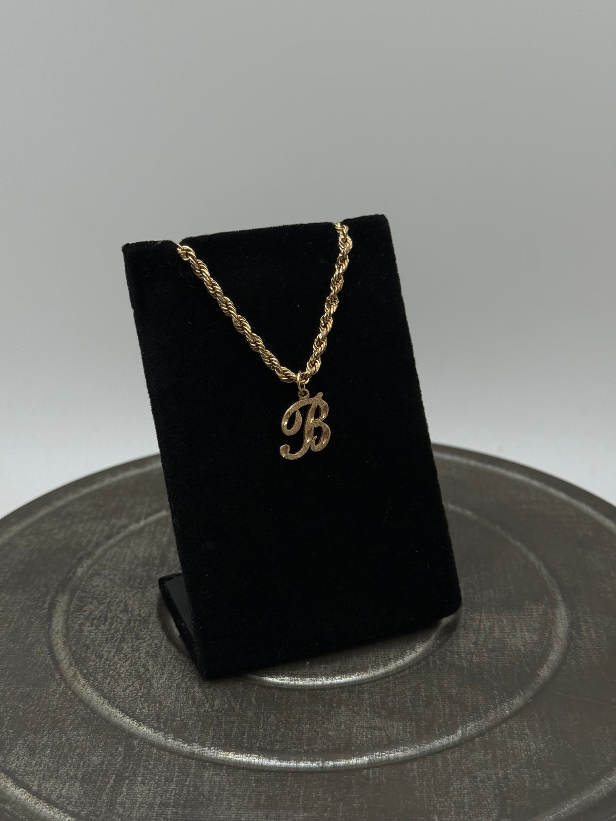 14k Gold “B” Pendant
