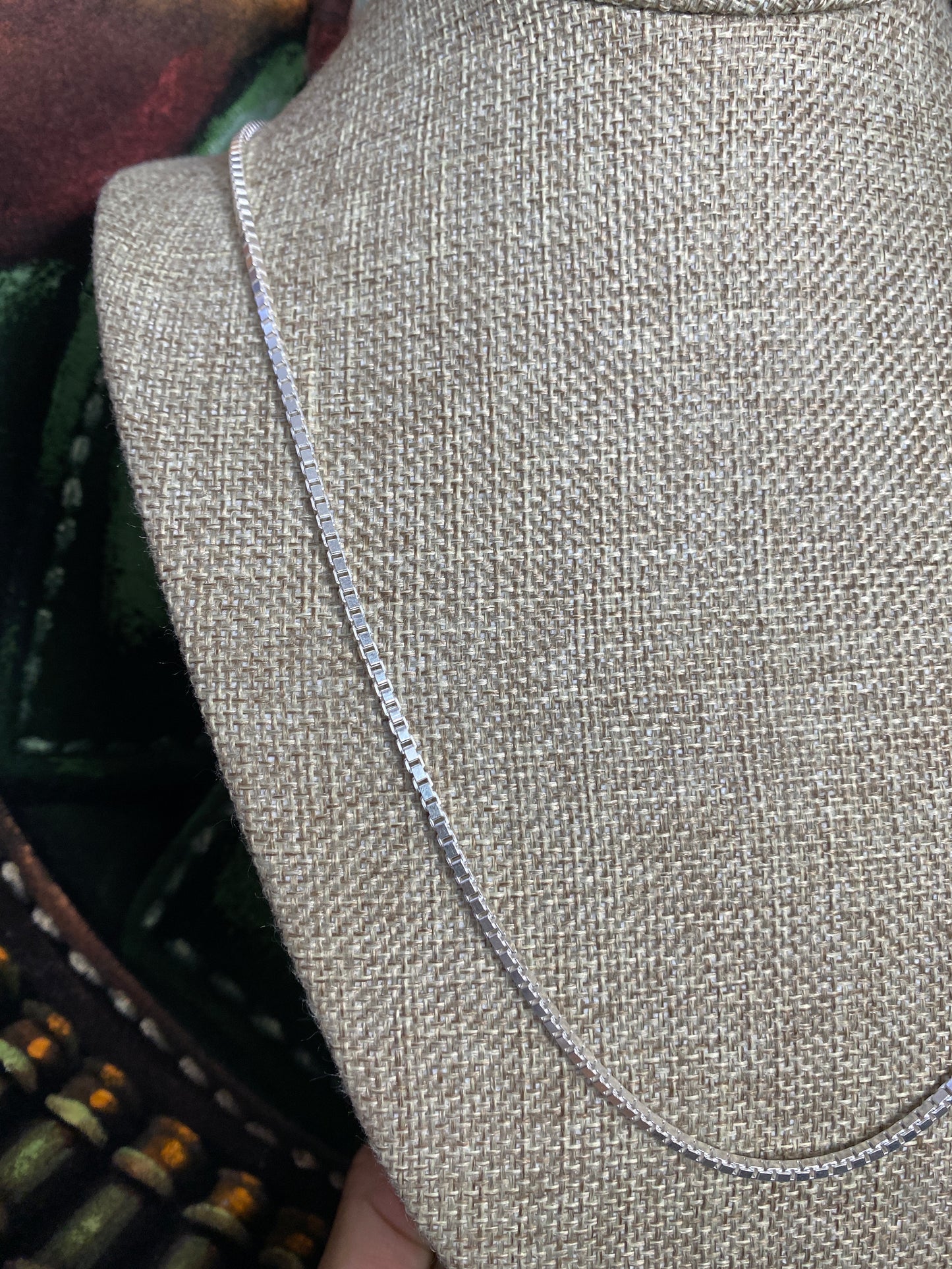 .925 Sterling Silver Solid Box Chain 24”