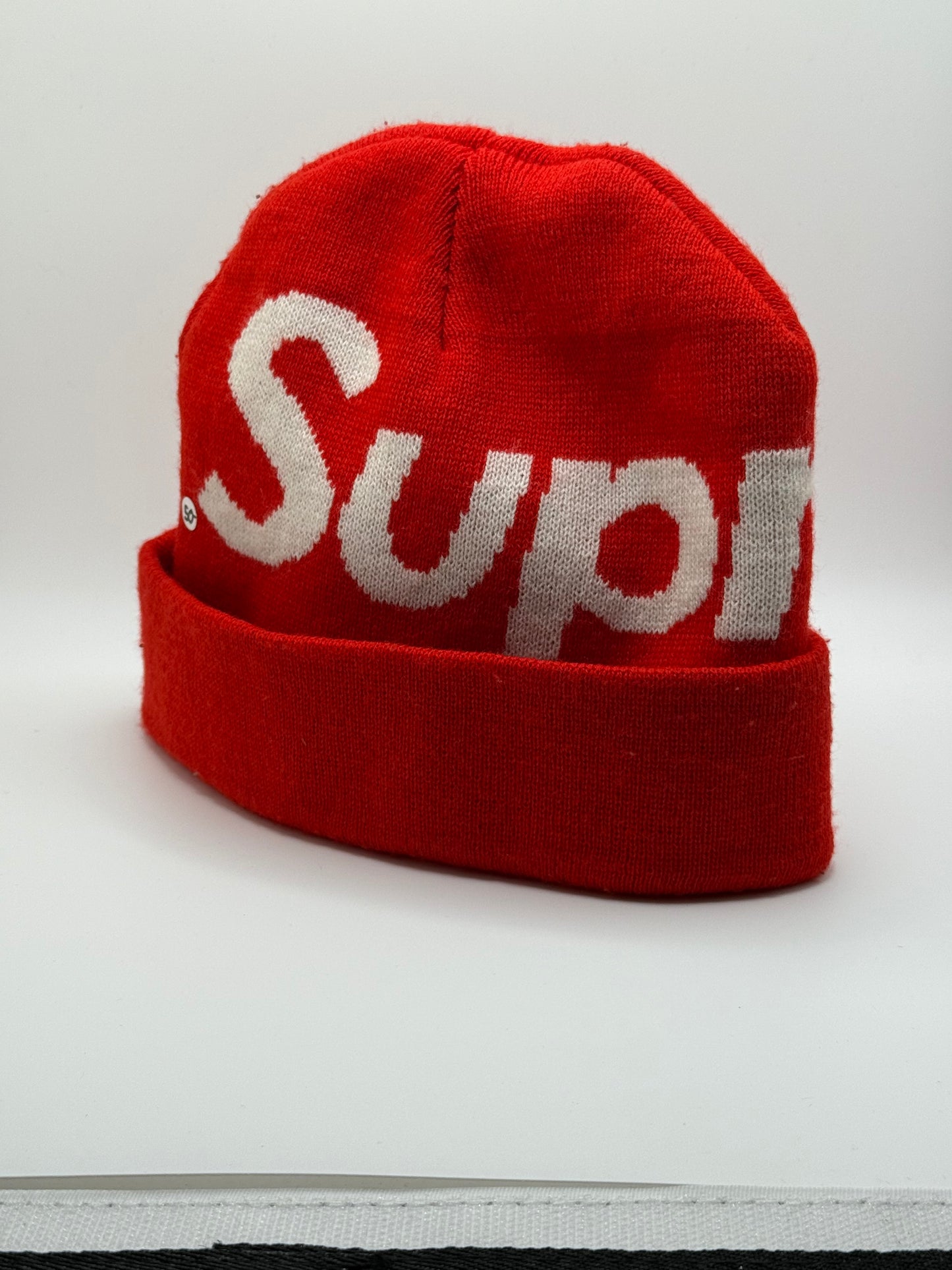 Supreme Red Box Logo Knit Beanie Hat