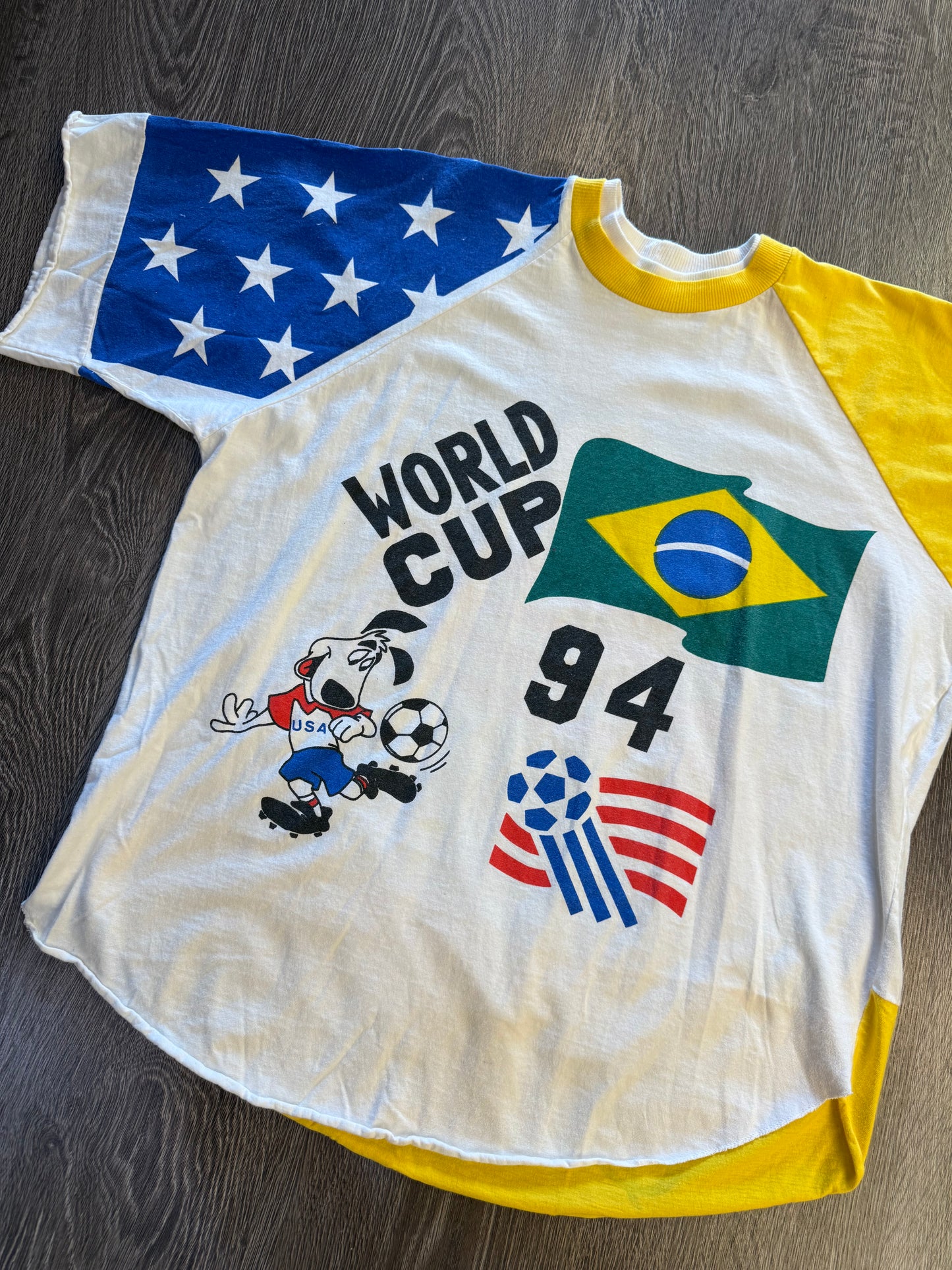 Vintage 1994 USA World Cup Brazil Flag Raglan T-Shirt