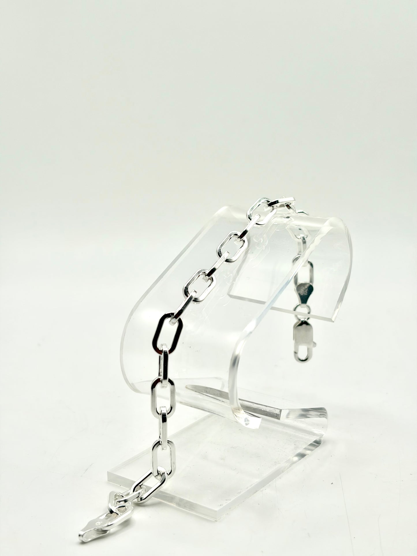 .925 Sterling Silver Paperclip Bracelet 7in