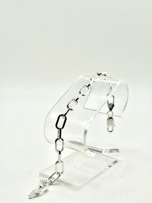 .925 Sterling Silver Paperclip Bracelet 7in