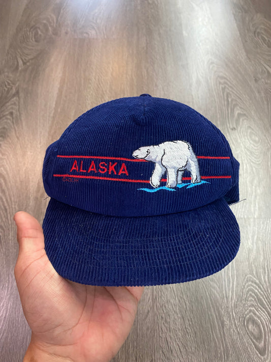 Vintage Alaska Polar Bear Corduroy Hat