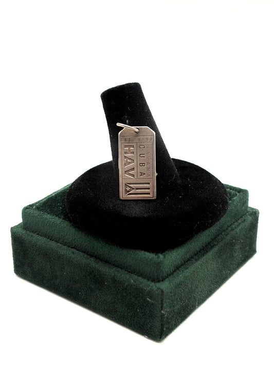 .925 Sterling Silver Cuba HAV Tag Pendent