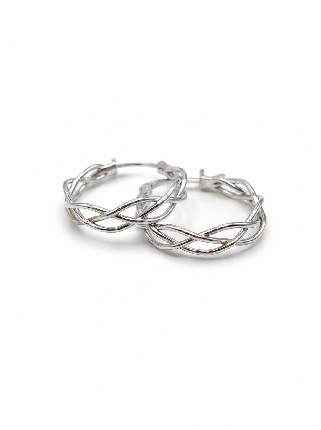 .925 Sterling Silver Weave Earrings