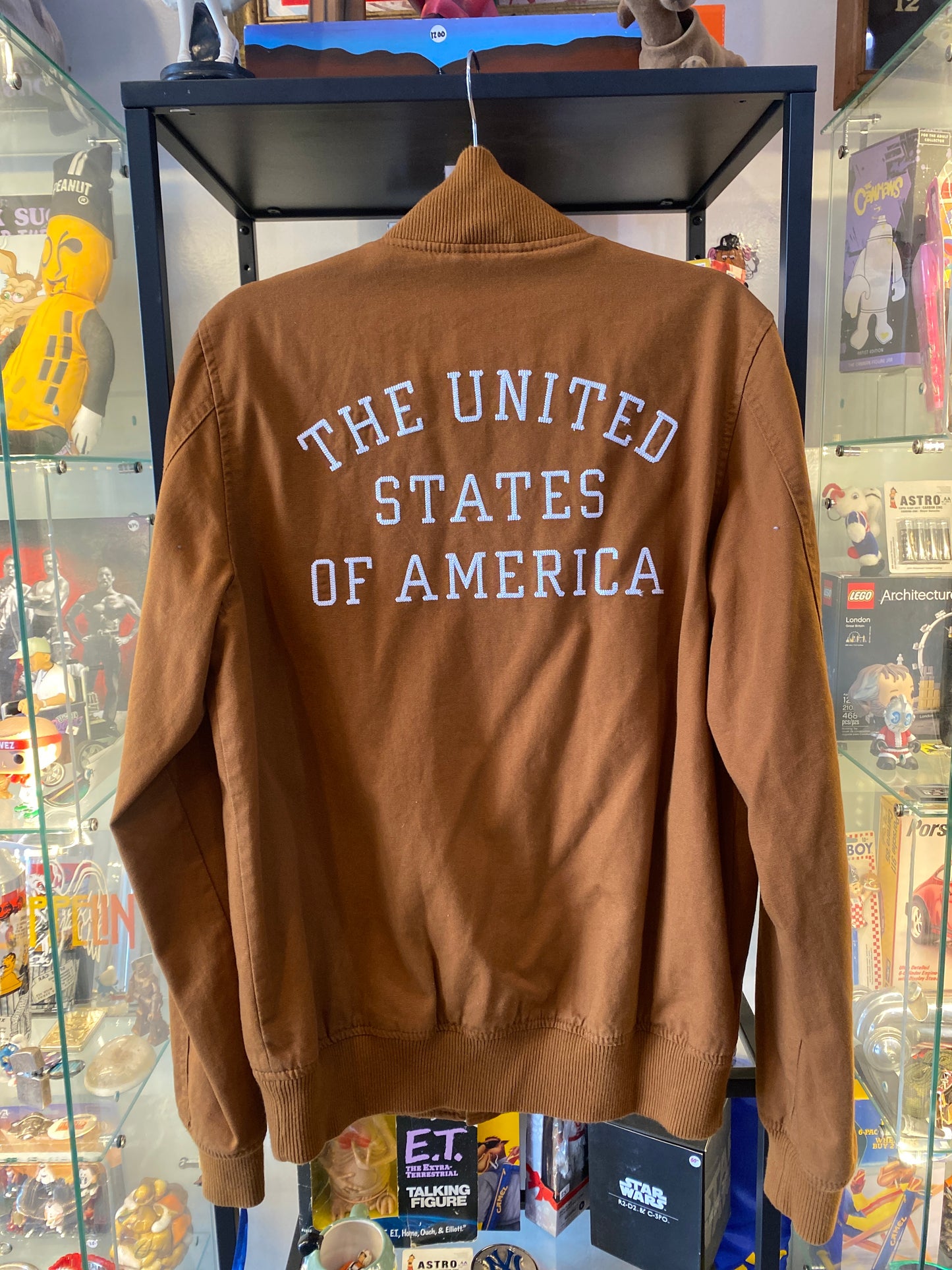 Nike Team USA Brown Varsity Bomber Jacket Sz Medium