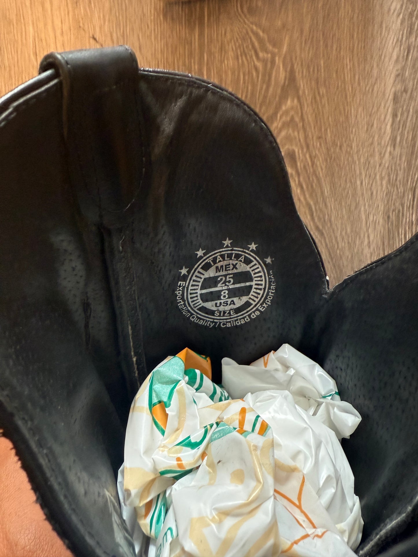 Leather rose embroidered boots sz. 8