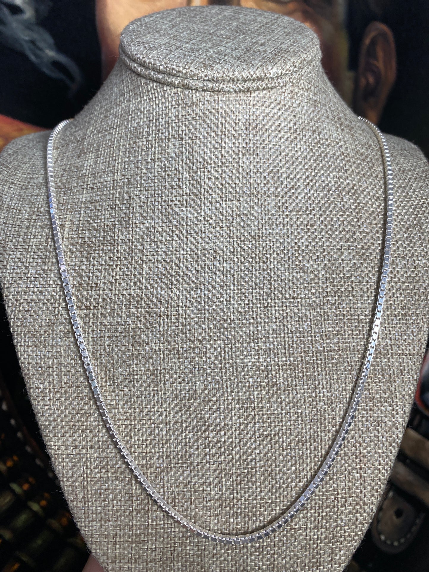 .925 Sterling Silver Solid Box Chain 24”