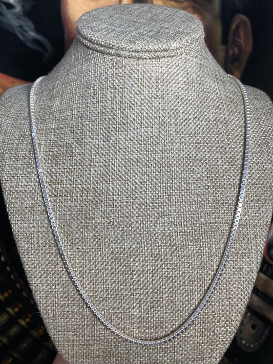 .925 Sterling Silver Solid Box Chain 24”