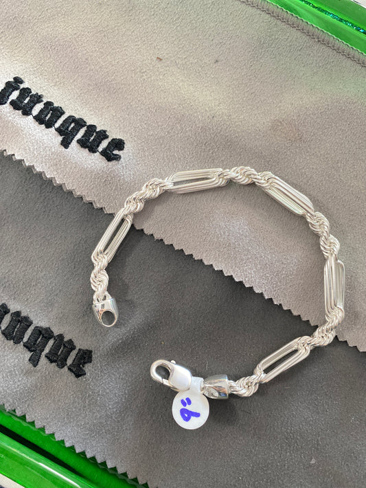 .925 Sterling Silver Solid Thick Rope Milano Link Bracelet Sz 9”