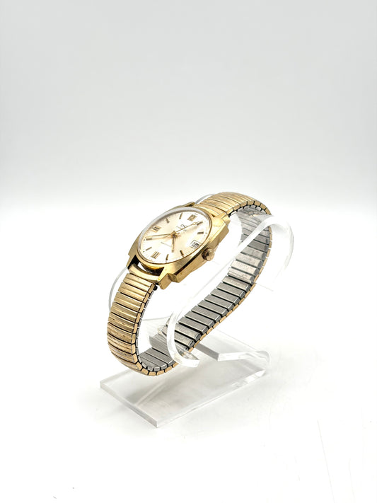 Caravelle Transistorized Gold Tone Date Men’s Wristwatch