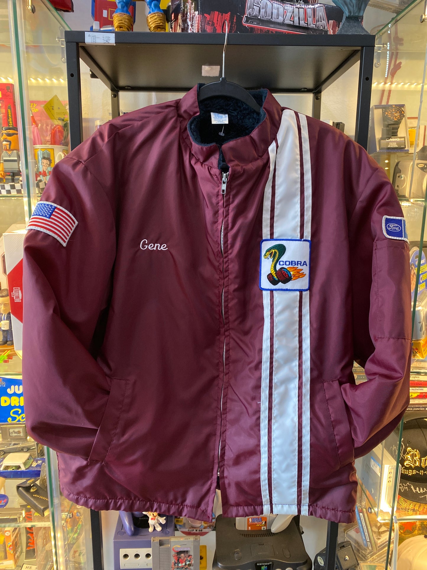 Vintage Ford Mustang Cobra Jacket Burgundy Sz XL