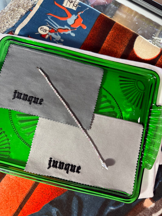 .925 Sterling Silver pink CZ bracelet 7.5”