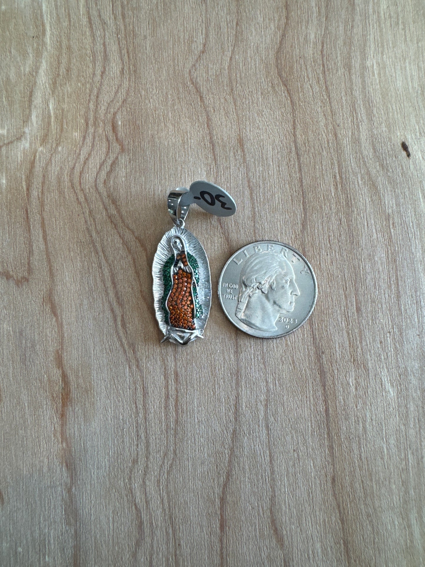 .925 sterling silver virgin Mary pendant