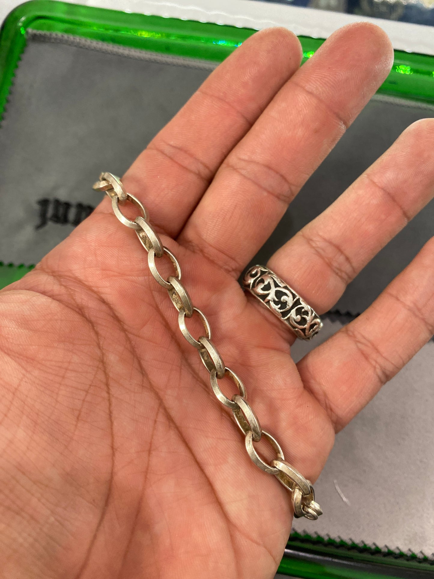 .925 Sterling Silver Oval Link Bracelet 8”