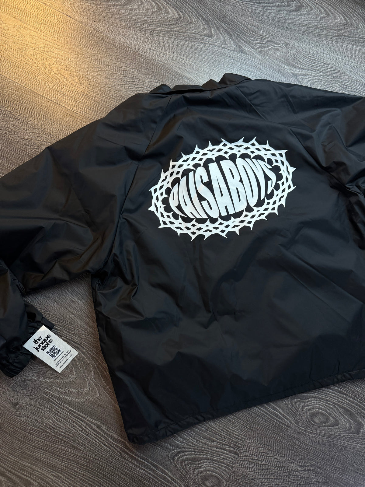 Paisa Boys Black Logo Security Coach Jacket Sz. L