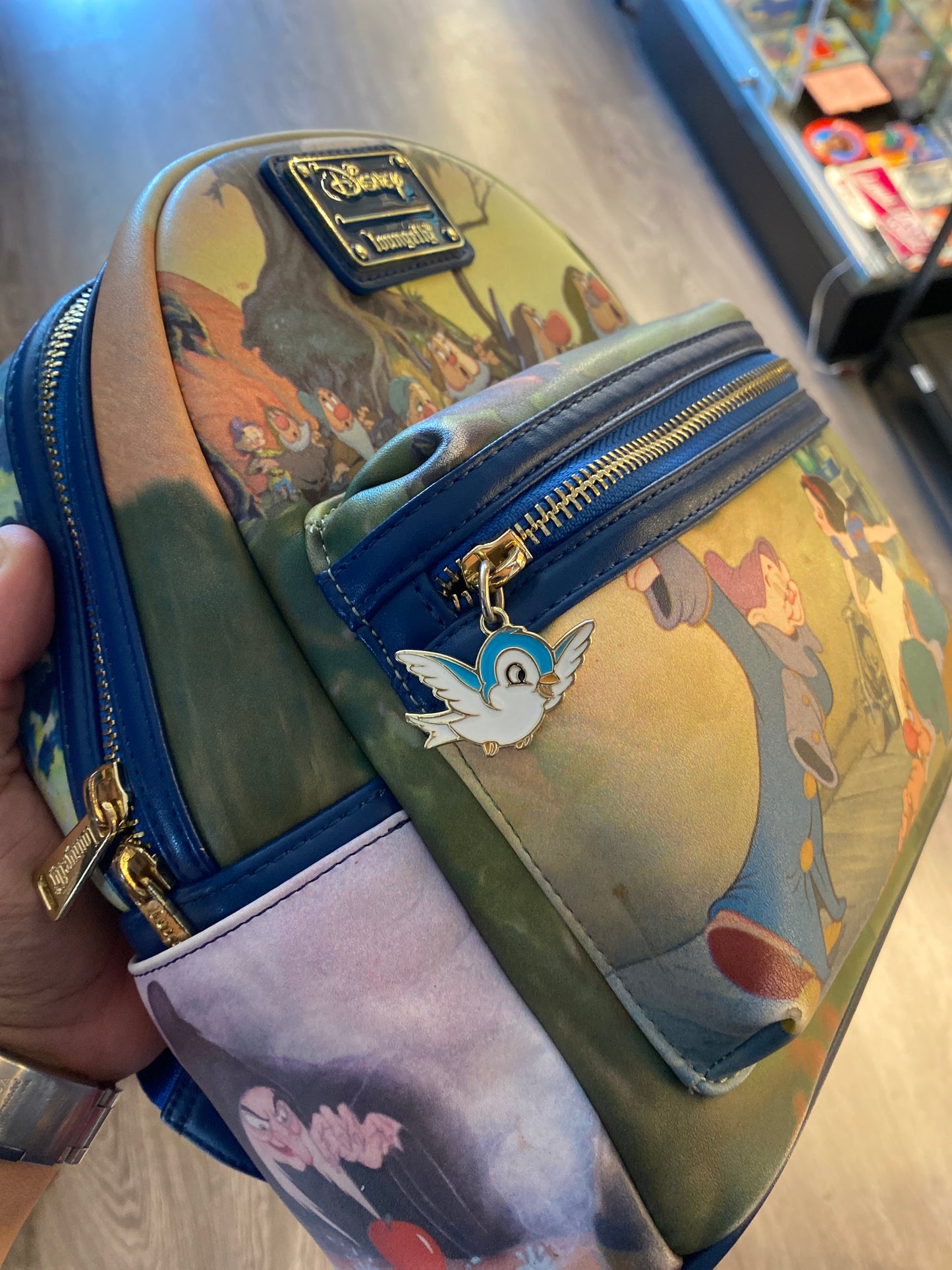 Disney Loungefly Snow White Scenes Backpack Blue