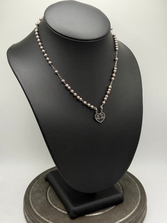.925 Sterling Silver Best Friends Heart Charm Necklace Breakaway Bracelets – Beaded Friendship Jewelry 16” or two 8” bracelets