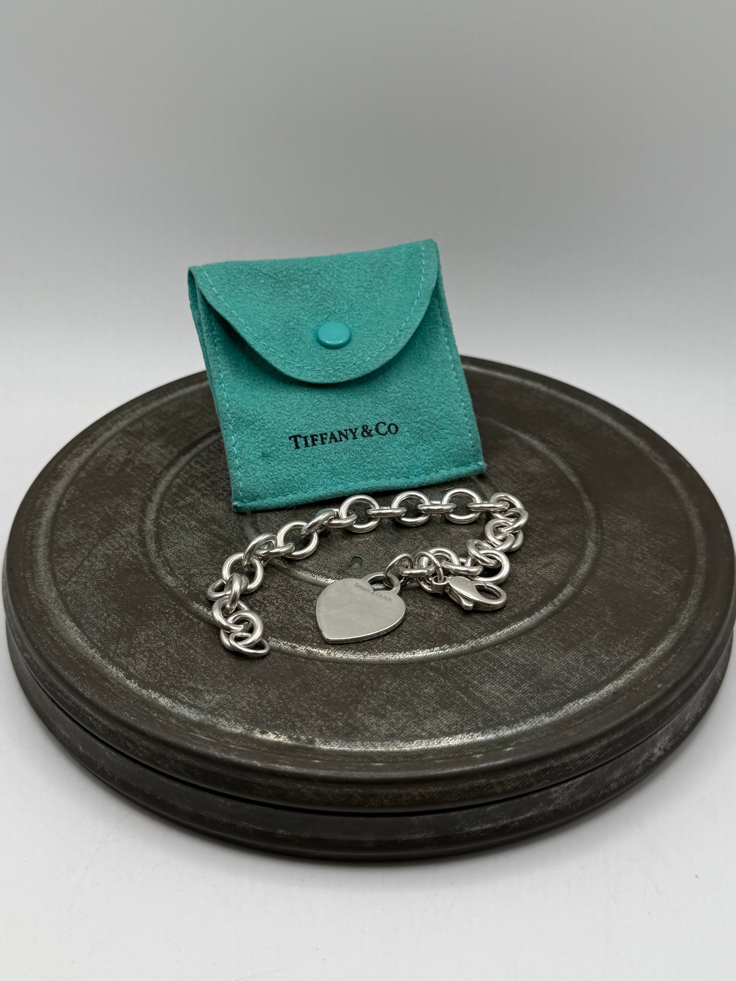 .925 Sterling silver Tiffany and Co. heart bracelet 7.5”