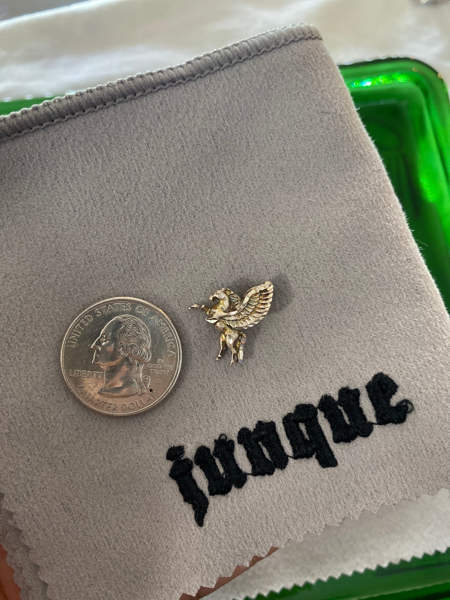 .925 Sterling Silver Mini Pegasus Unicorn Pendant
