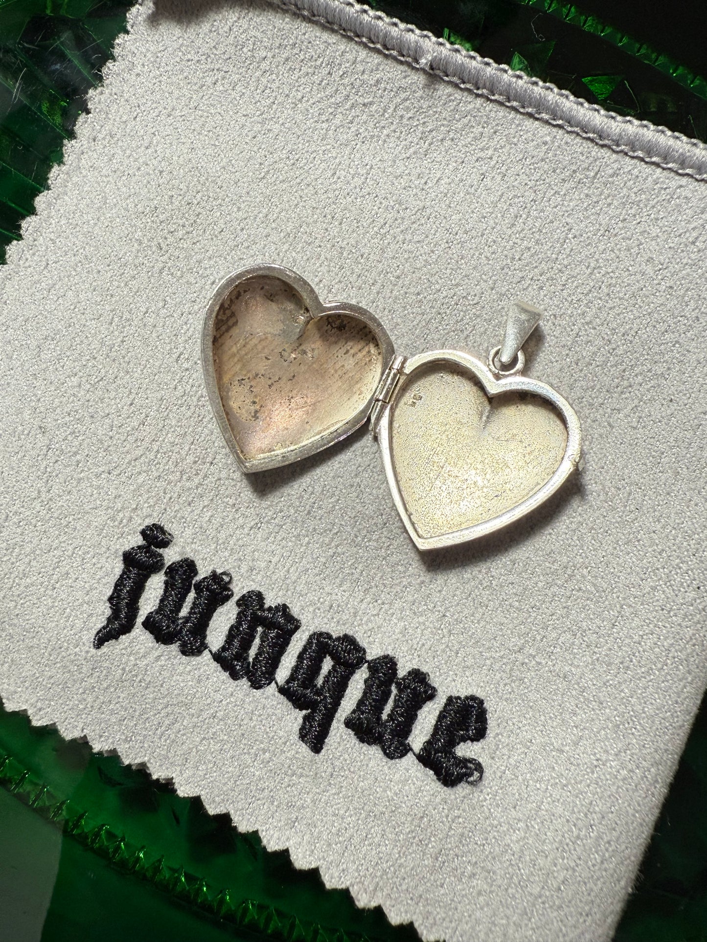.925 Sterling silver heart locket pendant