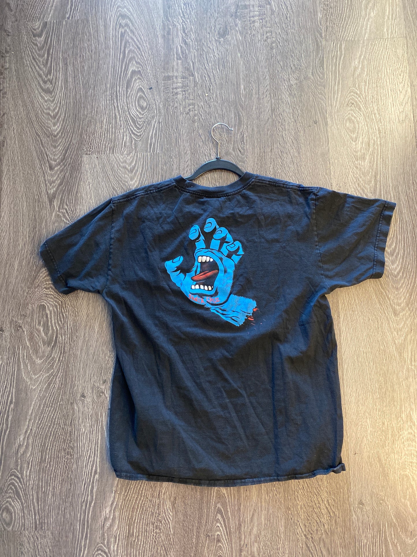 Santa Cruz Logo Black T-Shirt Sz Large
