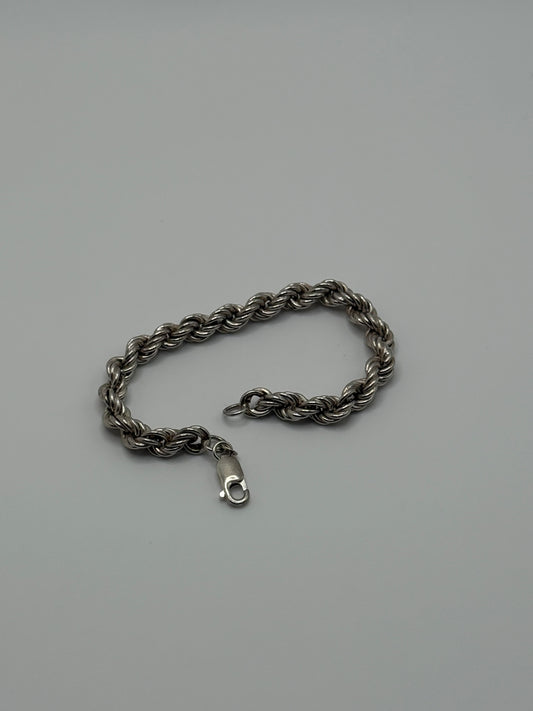 .925 Sterling Silver Twisted Rope Link Bracelet 7.5