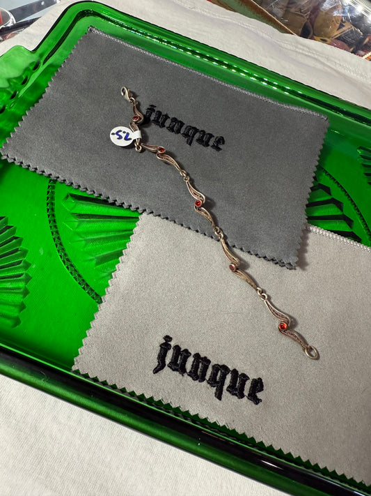 .925 Sterling Silver garnet gemstone bracelet 7.5”