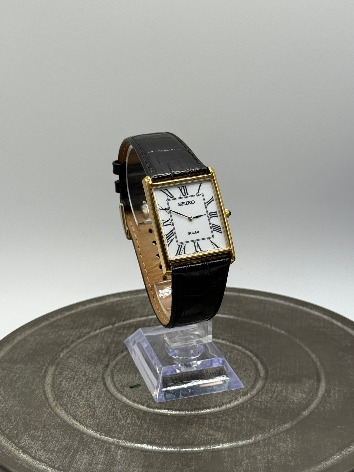 Seiko solar tank watch