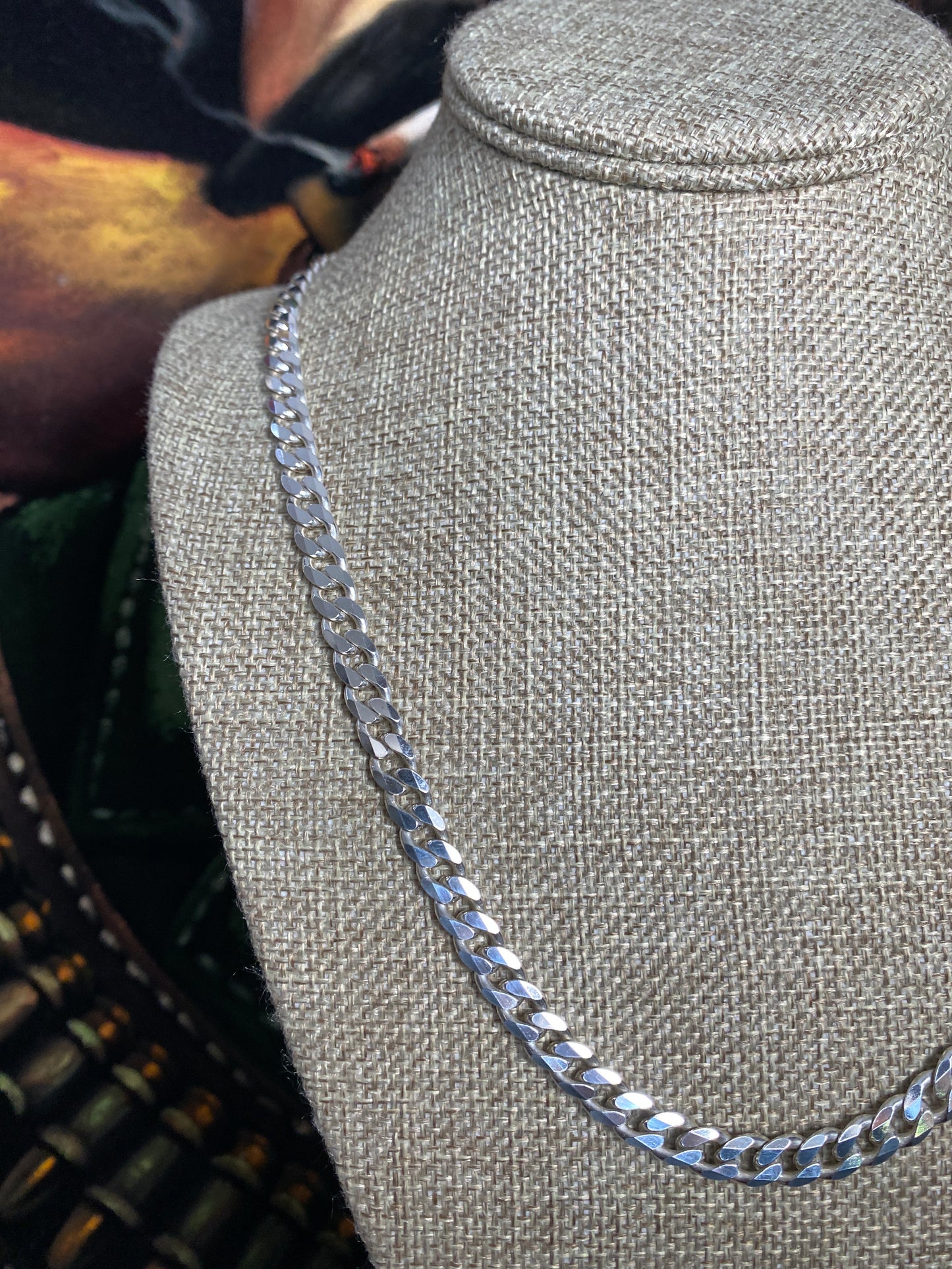 .925 Sterling Silver Solid Heavy Curb Cuban Link Chain 26”