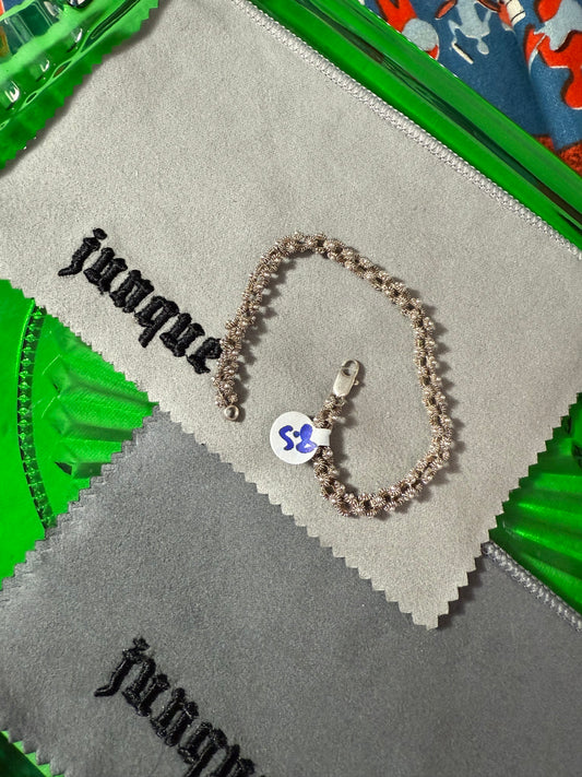 .925 Sterling Silver crown link bracelet 8.5”